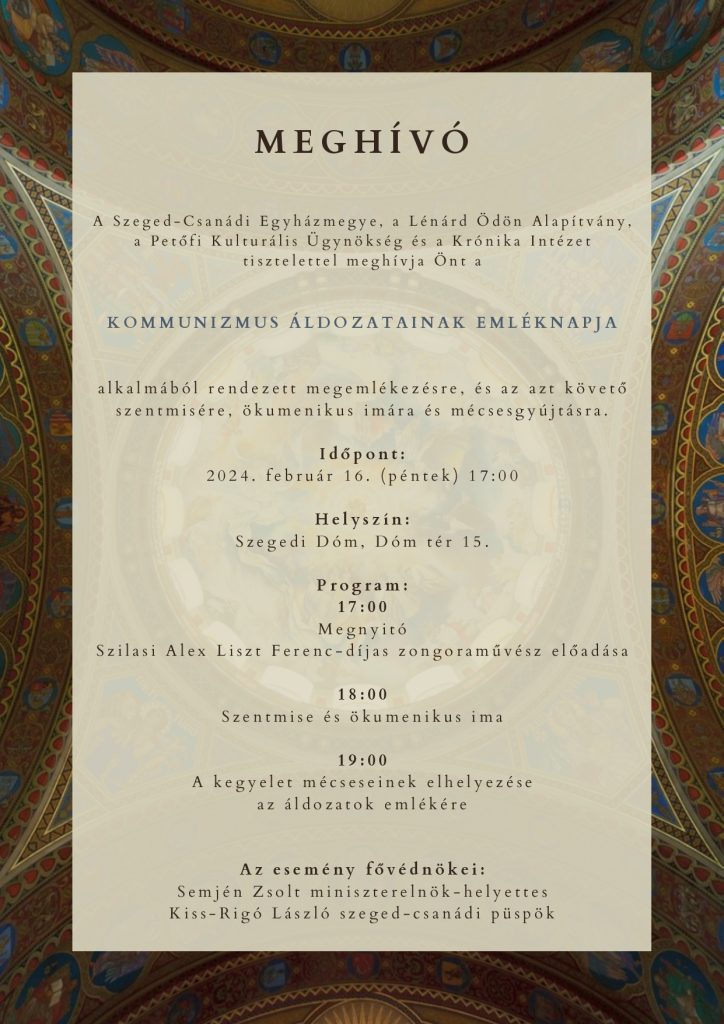 Meghívó a kommunizmus áldozatainak emléknapjára